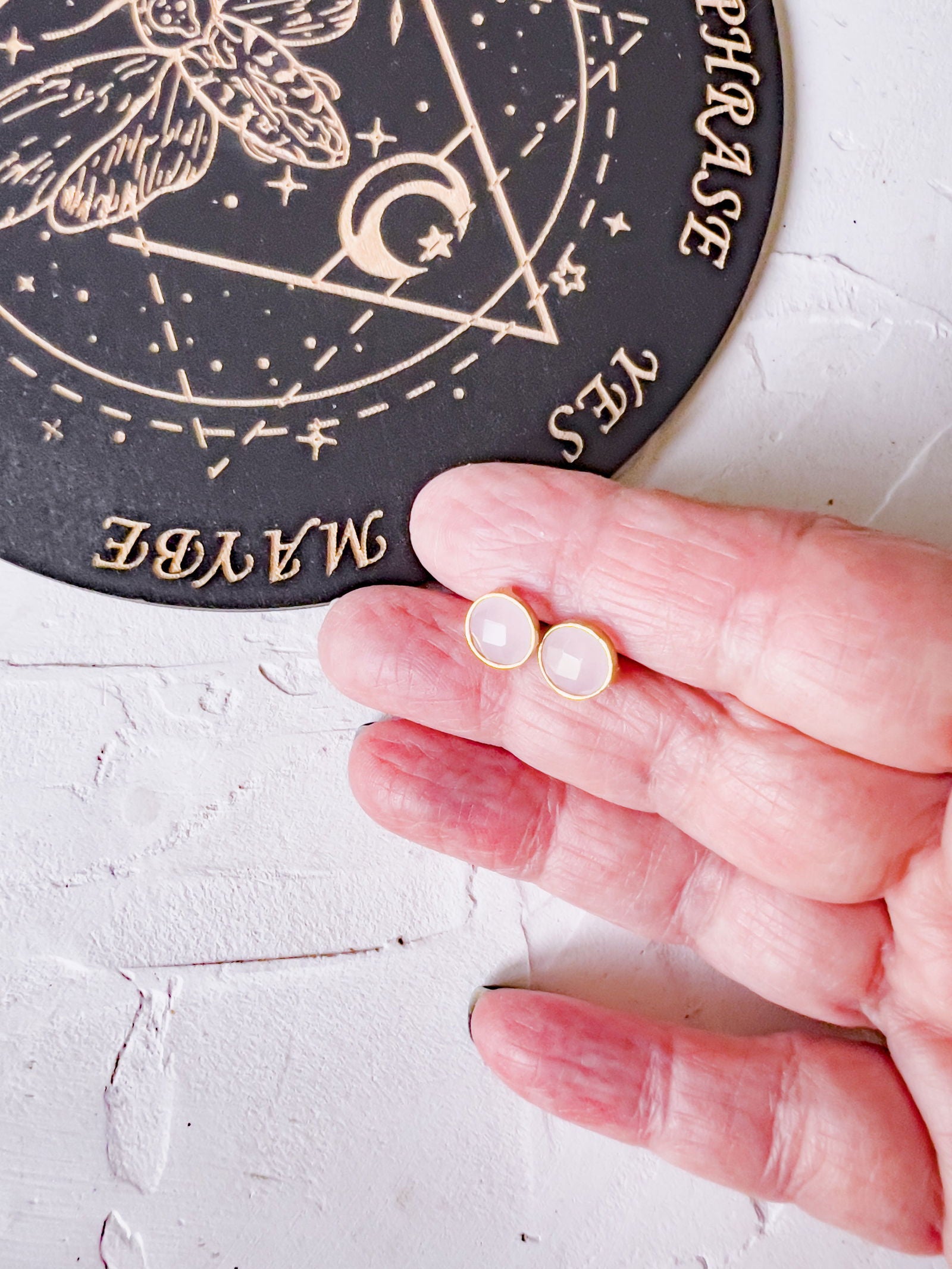 Genuine Stone Stud Earrings in Copper Jewels Style - Copper Jewels