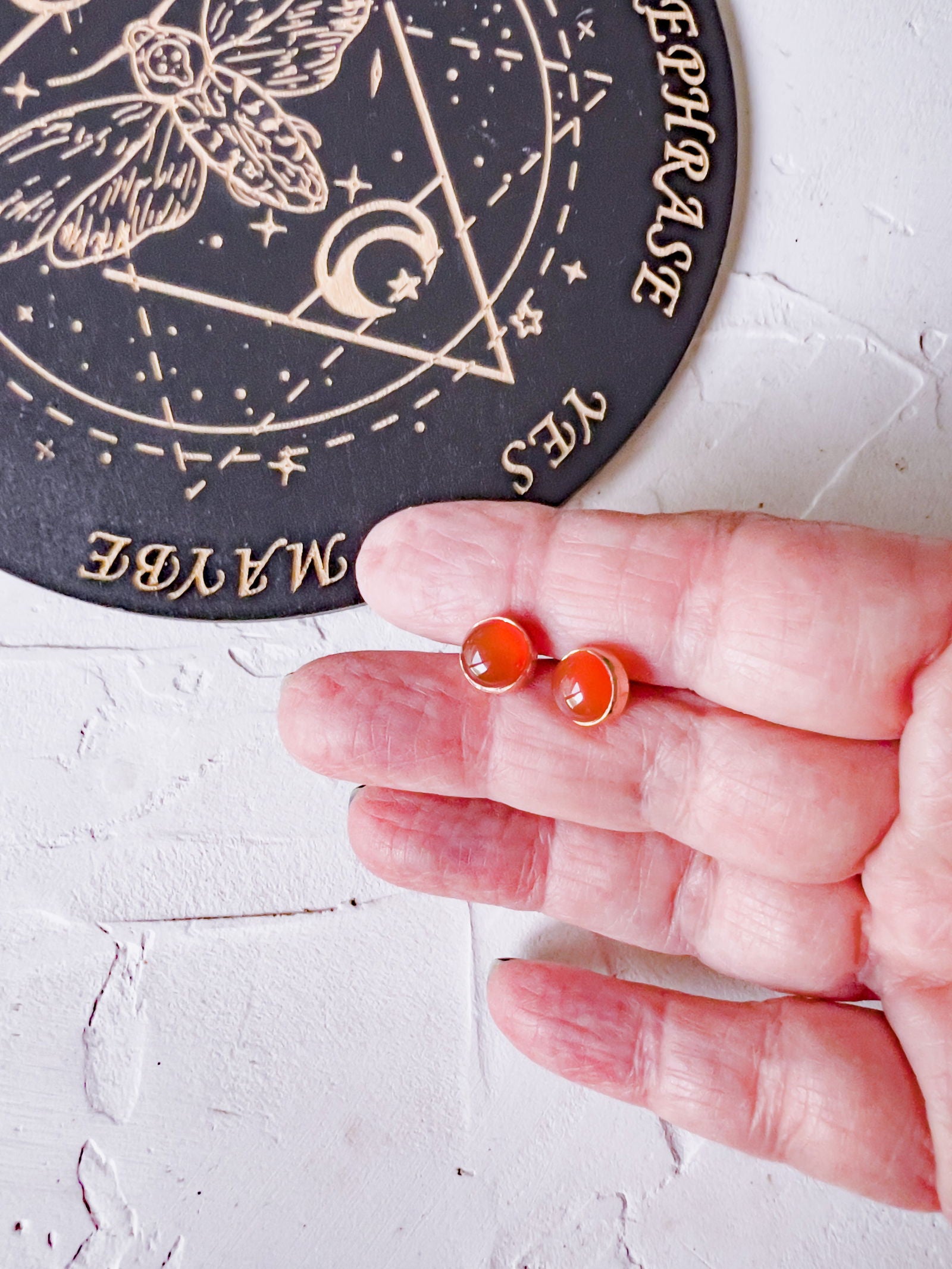 Genuine Stone Stud Earrings in Copper Jewels Style - Copper Jewels