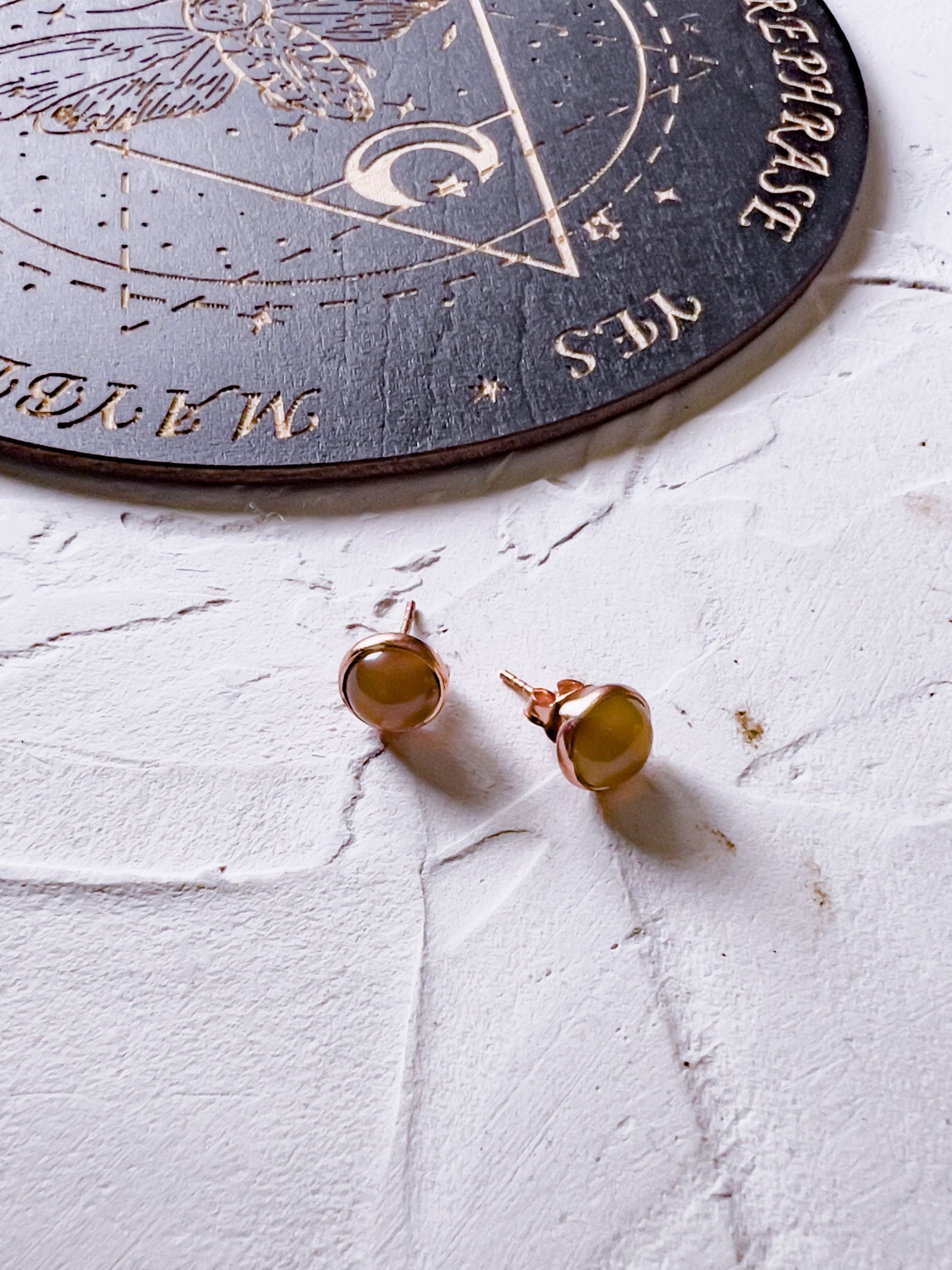 Genuine Stone Stud Earrings in Copper Jewels Style - Copper Jewels