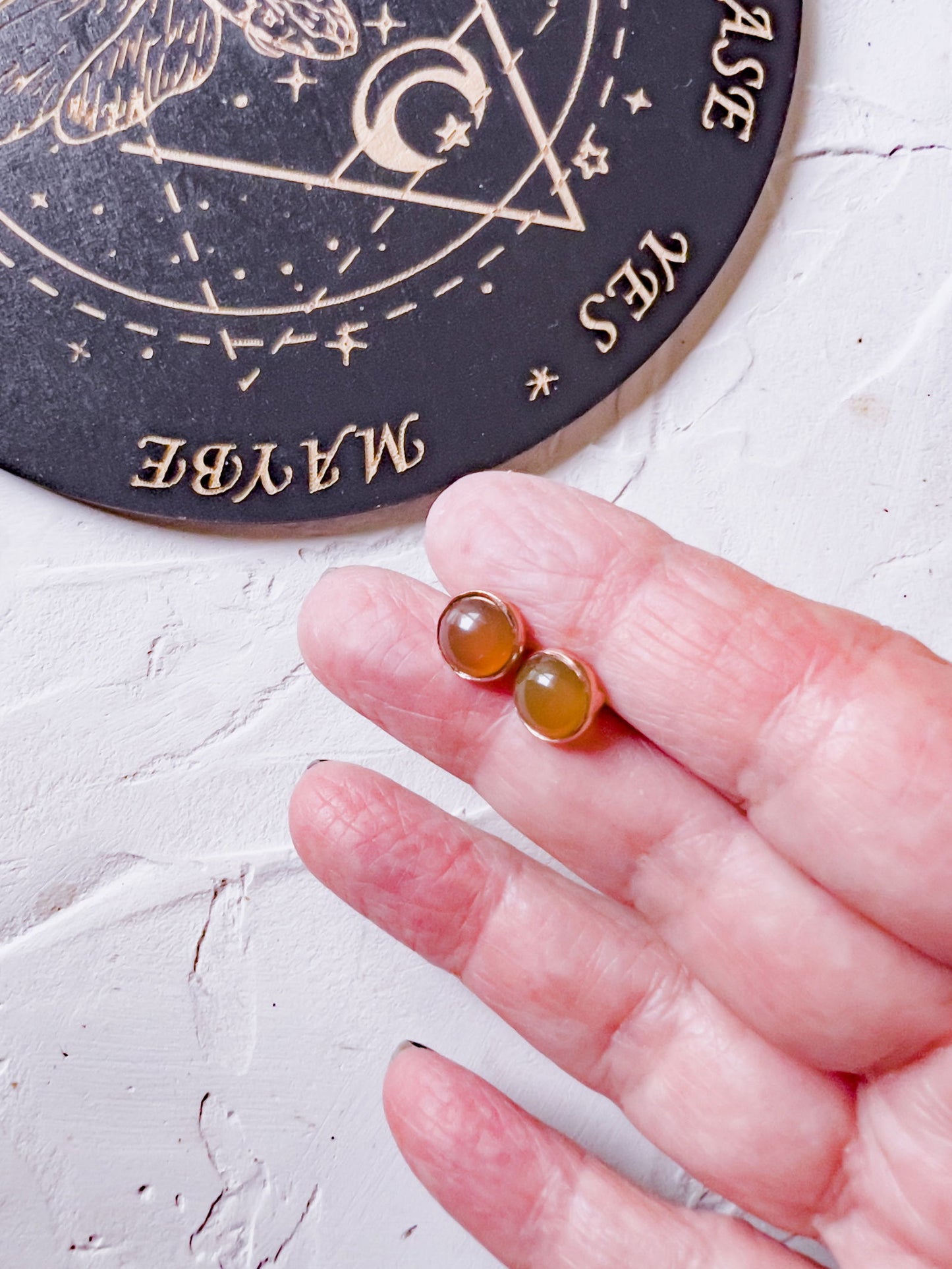 Genuine Stone Stud Earrings in Copper Jewels Style - Copper Jewels