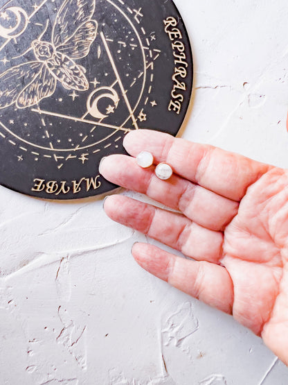 Genuine Stone Stud Earrings in Copper Jewels Style - Copper Jewels