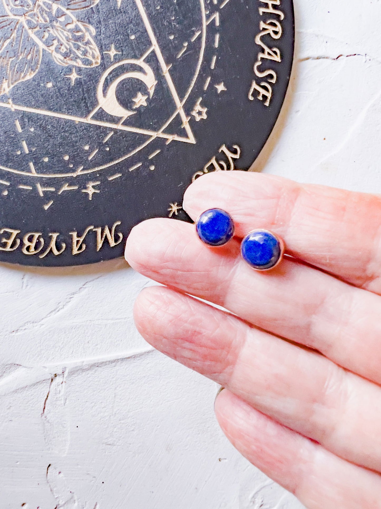 Genuine Stone Stud Earrings in Copper Jewels Style - Copper Jewels