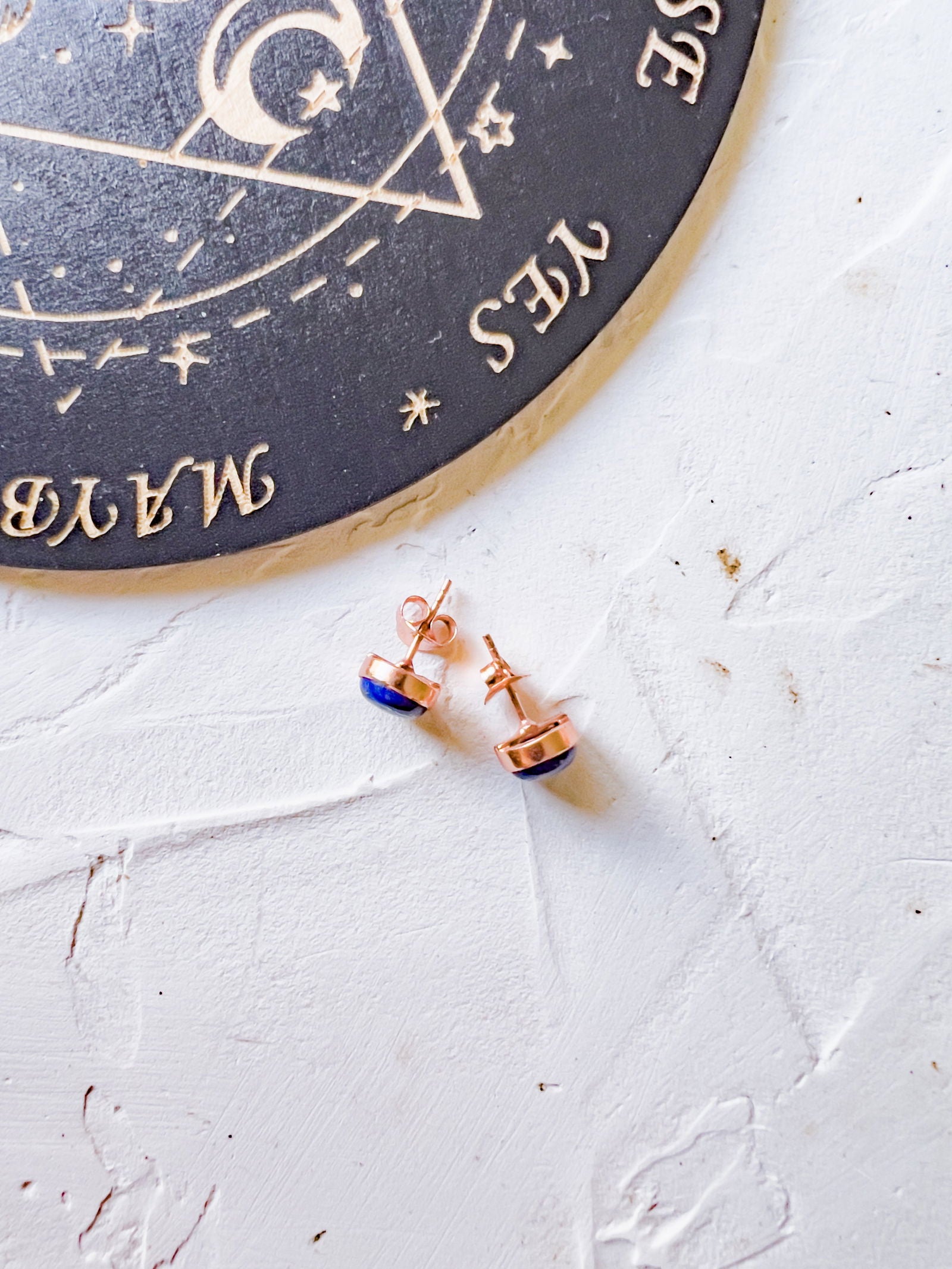 Genuine Stone Stud Earrings in Copper Jewels Style - Copper Jewels