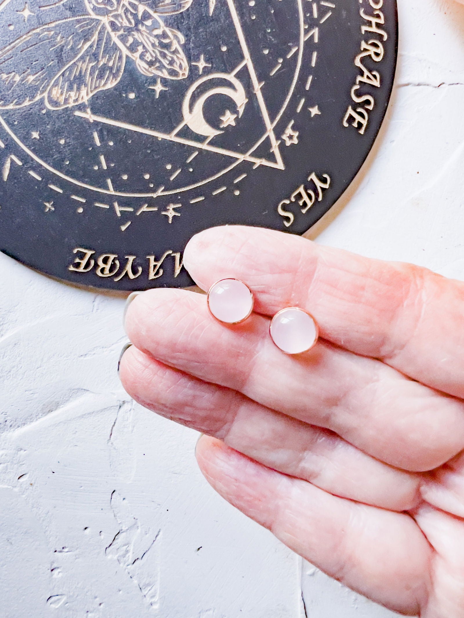 Genuine Stone Stud Earrings in Copper Jewels Style - Copper Jewels