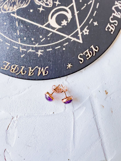 Genuine Stone Stud Earrings in Copper Jewels Style - Copper Jewels