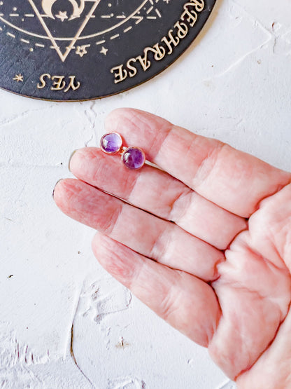 Genuine Stone Stud Earrings in Copper Jewels Style - Copper Jewels