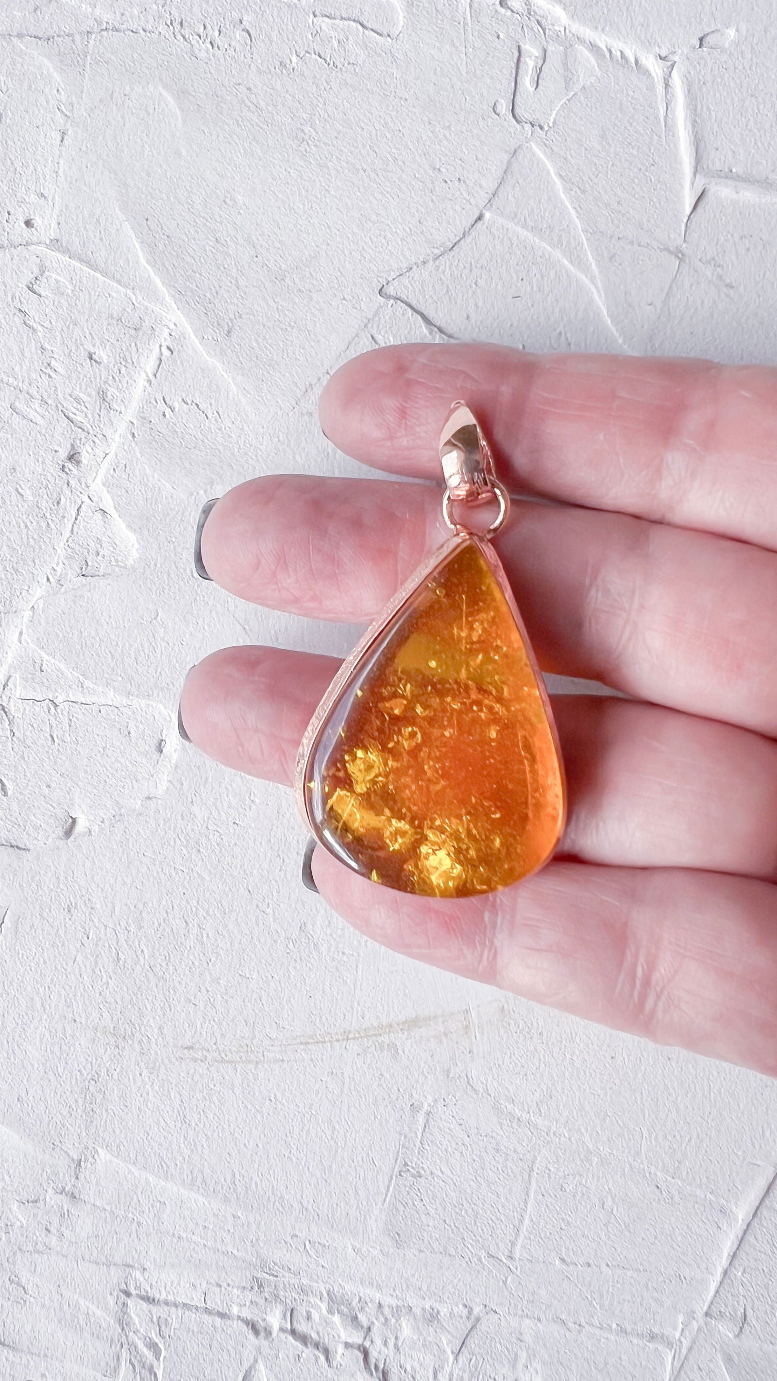 Golden Sunset - Copper and Amber Pendant - Copper Jewels