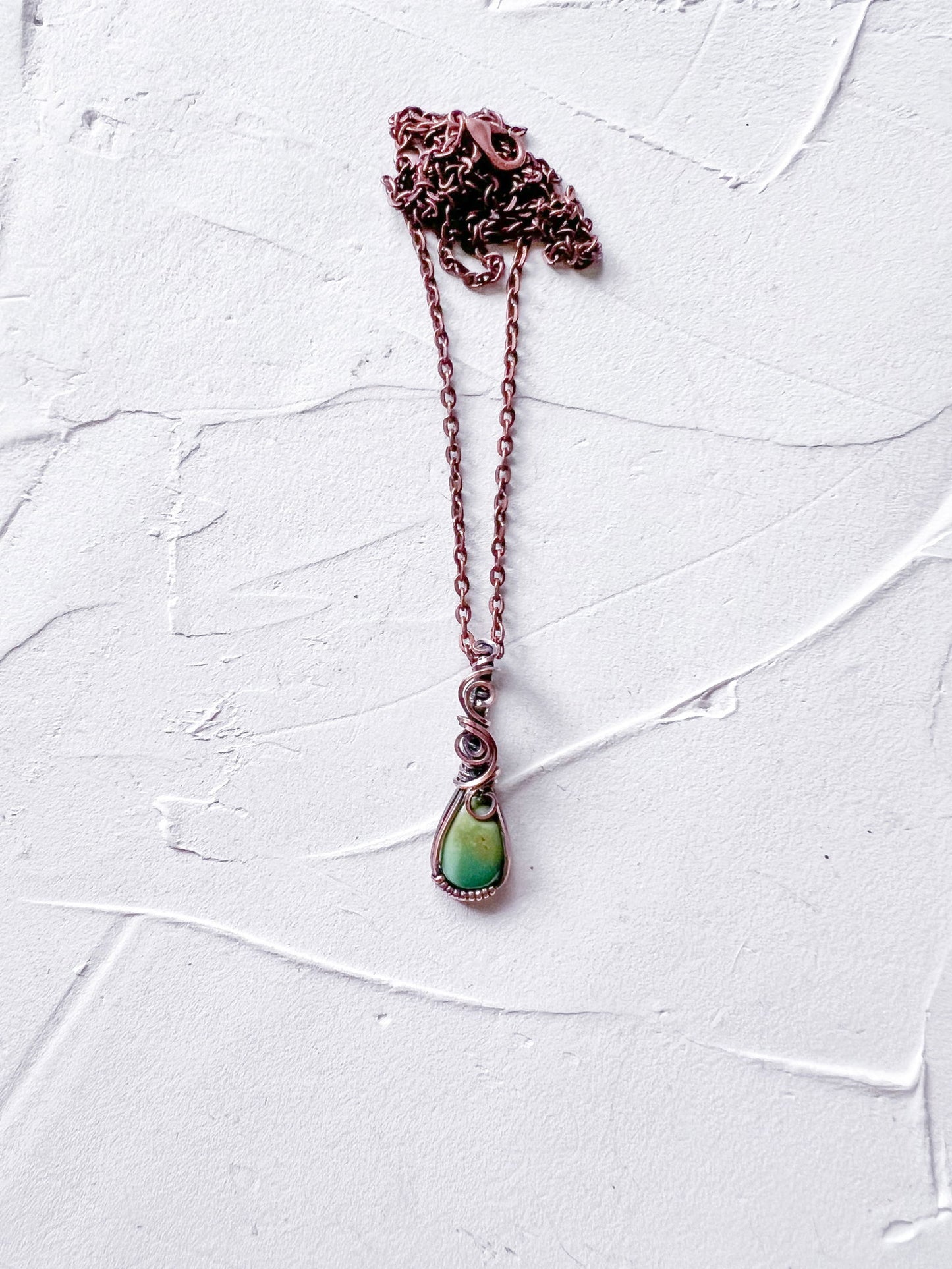Green Tibetan Turquoise and Copper Pendant - Copper Jewels