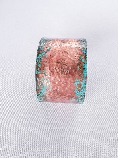 Hand hammered Copper Bangle Verdigris Patina - Copper Jewels