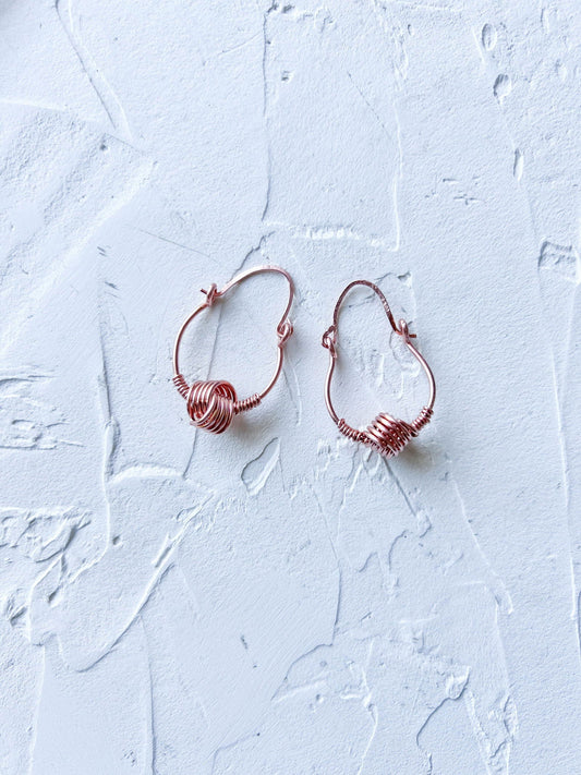Handmade Coiled Copper Earrings - Copper Jewels