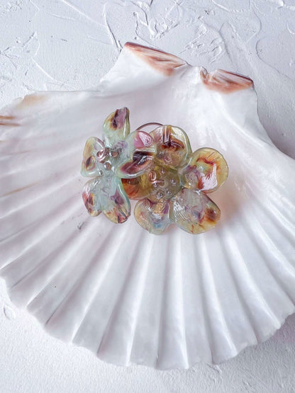 Handmade Whimsical Rose Gold Filled Wire and Lampwork Earrings - Copper Jewels