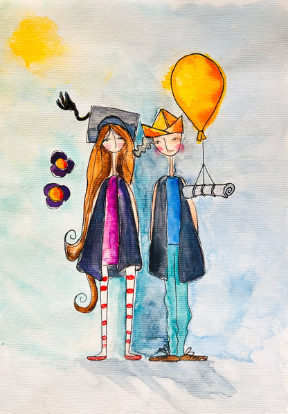 Adventure Awaits – Original Watercolour and Ink Illustration