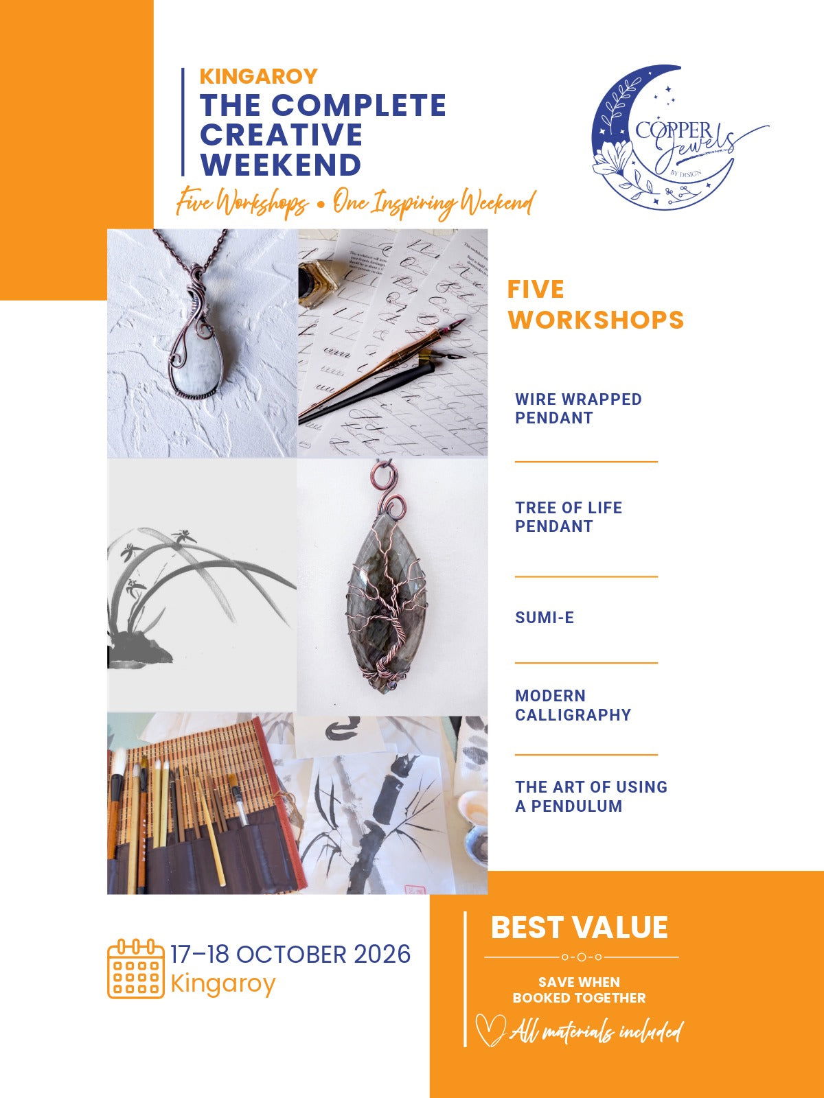 KINGAROY Complete Creative Weekend Workshop Bundle | 17-18 Octobert 2026 - Copper Jewels