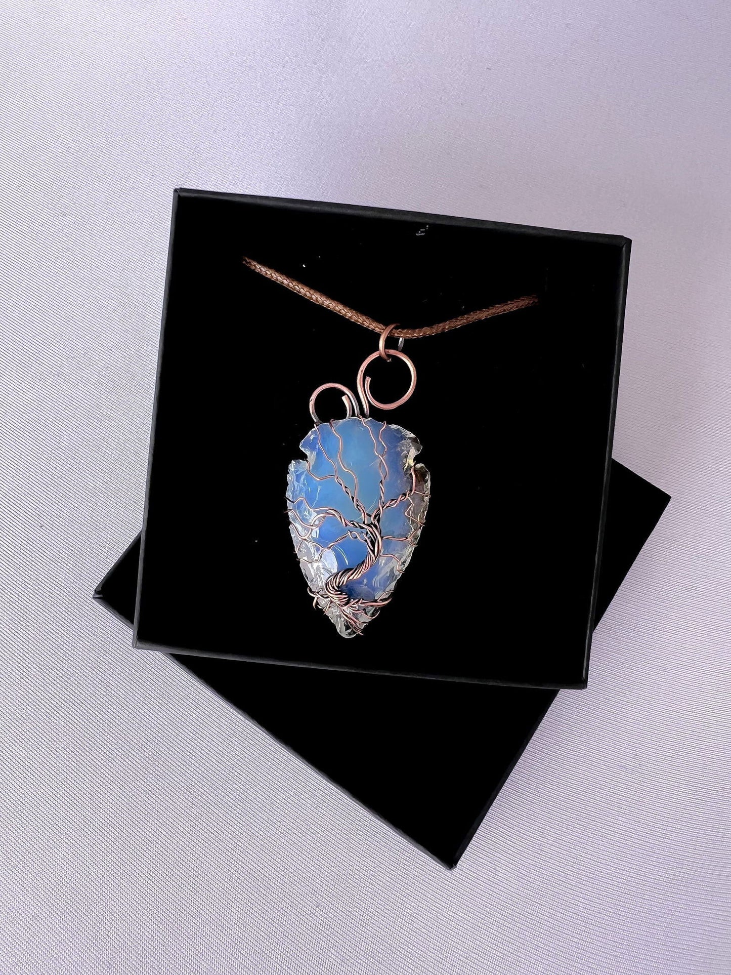 Opalite Arrowhead with Tree of Life - Copper Jewels