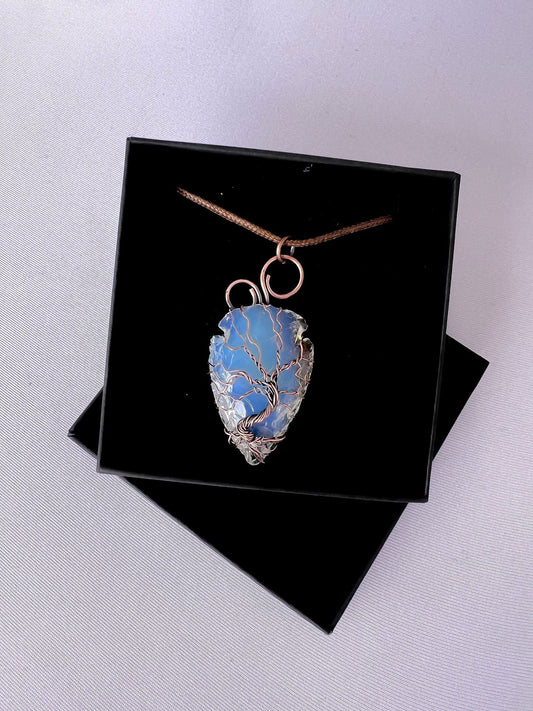 Opalite Arrowhead with Tree of Life - Copper Jewels