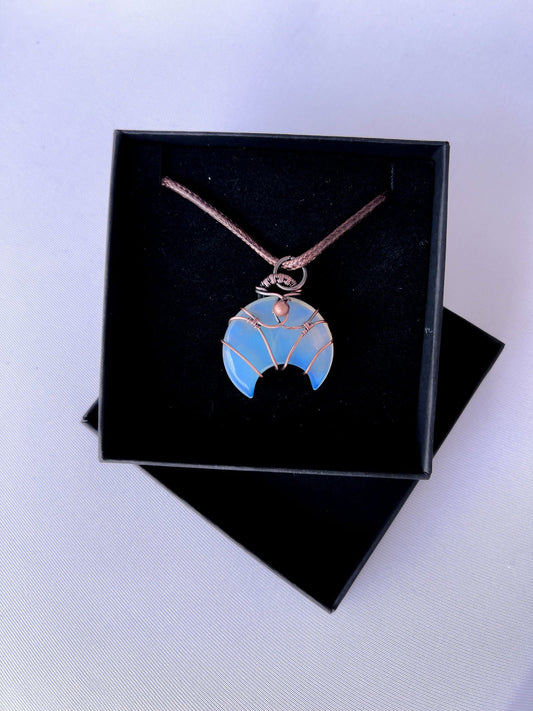 Opalite Moon with Copper Bead - Copper Jewels