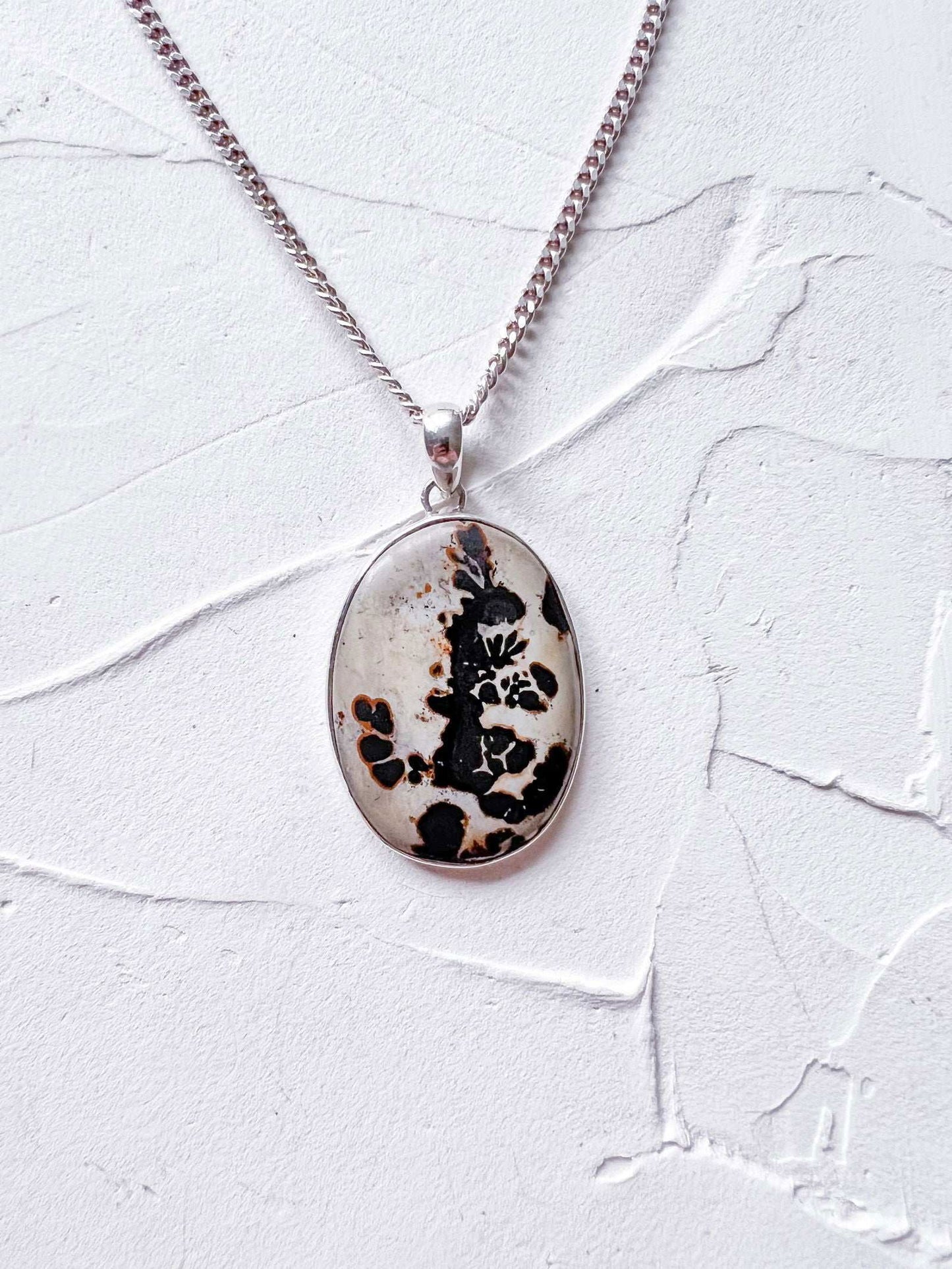 Opulent Hand Crafted Jasper and Silver Pendant - Copper Jewels