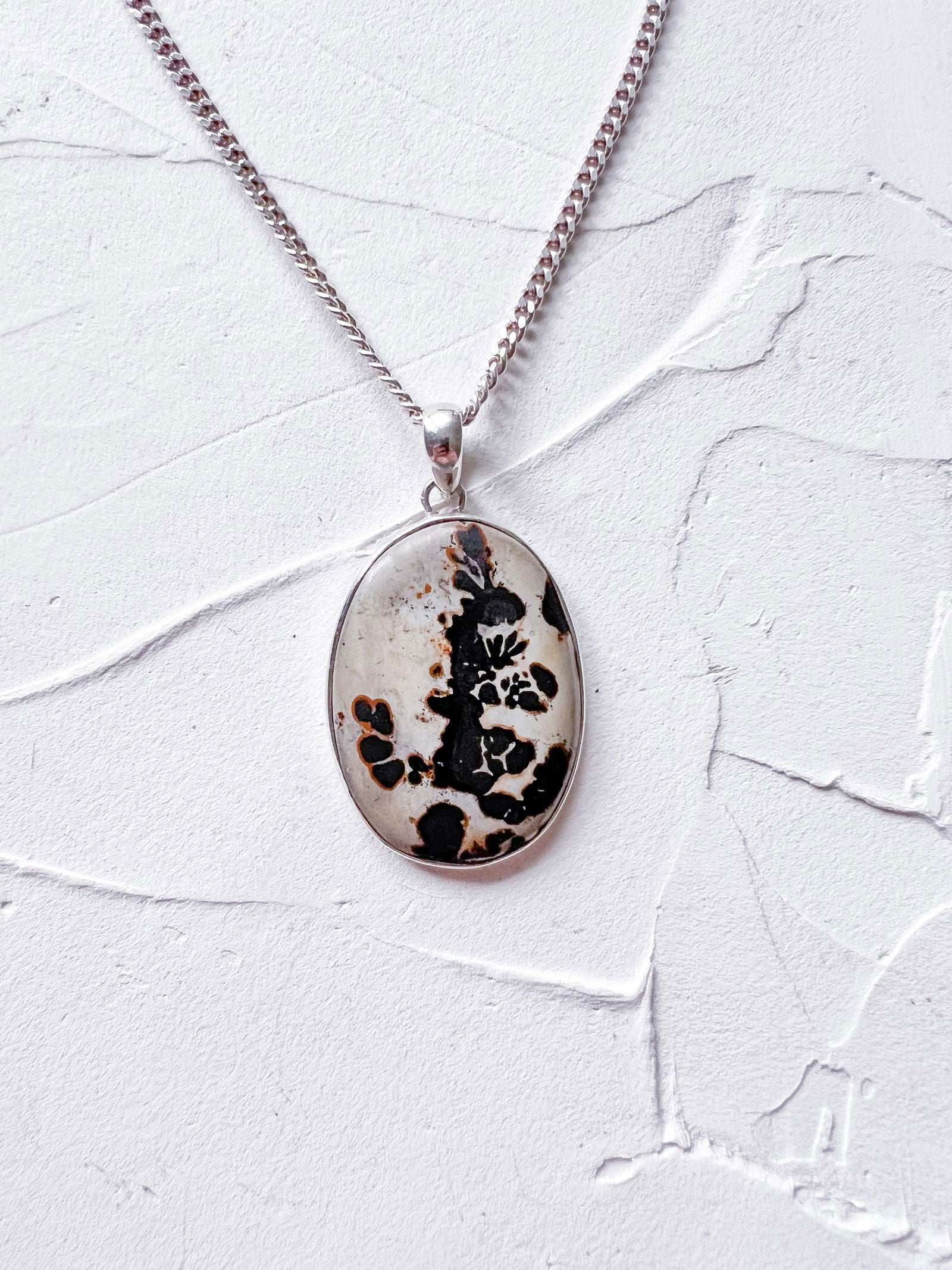 Opulent Hand Crafted Jasper and Silver Pendant - Copper Jewels