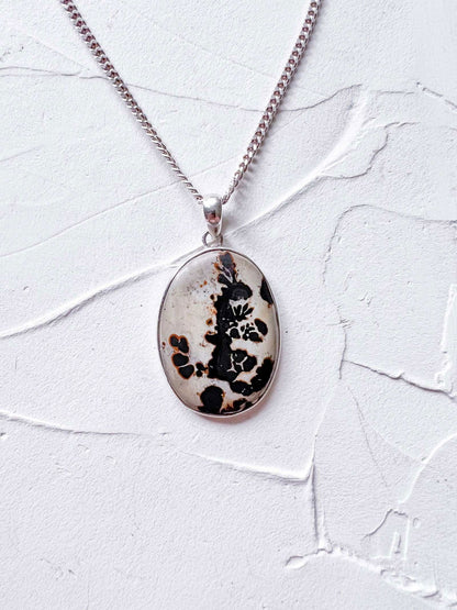 Opulent Hand Crafted Jasper and Silver Pendant - Copper Jewels