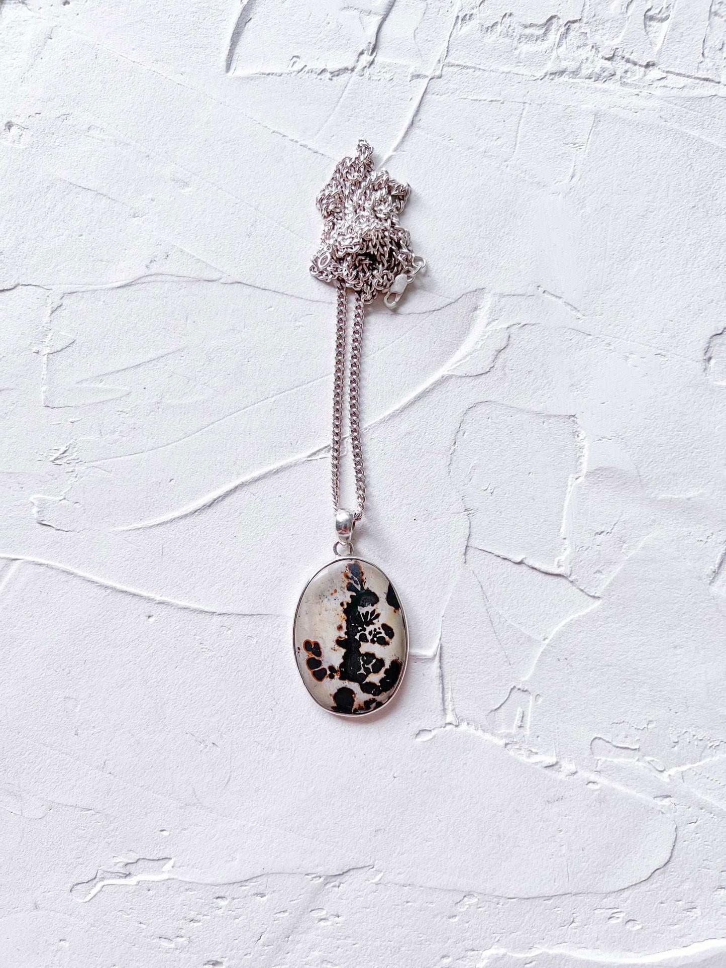 Opulent Hand Crafted Jasper and Silver Pendant - Copper Jewels