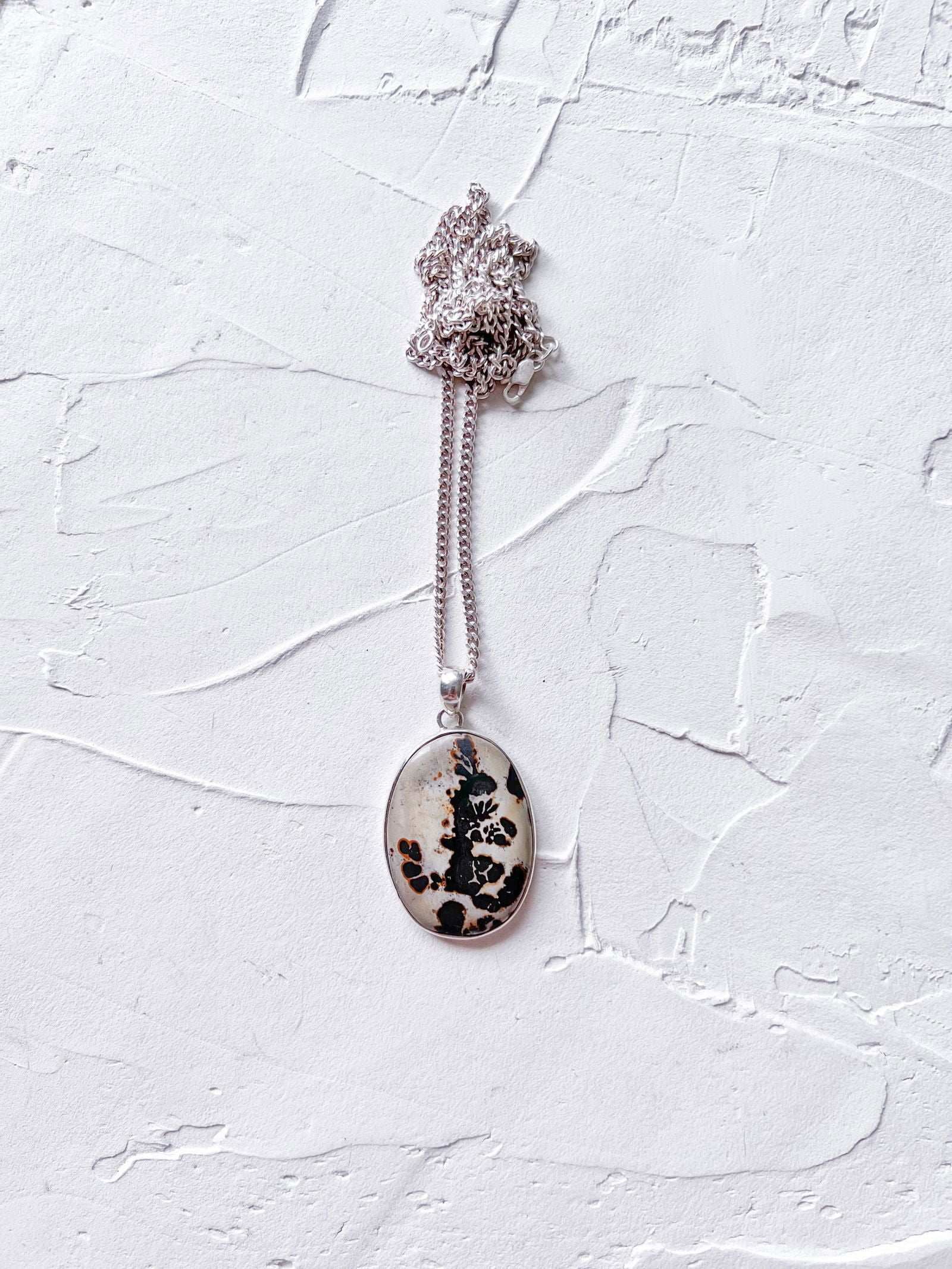 Opulent Hand Crafted Jasper and Silver Pendant - Copper Jewels