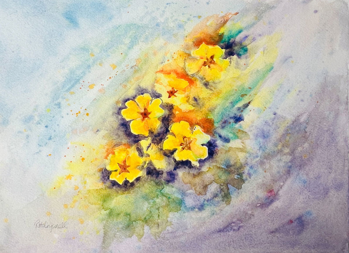 Pansies in Morning Light | Original Watercolour Painting - Copper Jewels