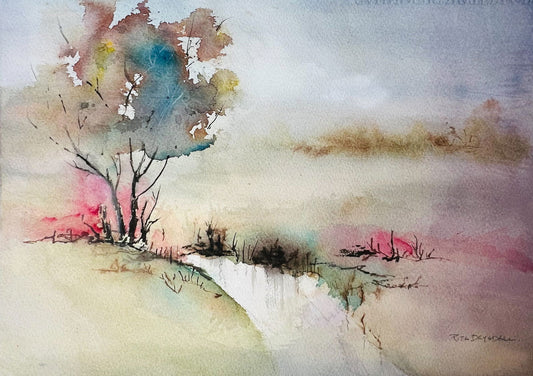 Quiet Country – Original Australian Watercolour Painting - Copper Jewels