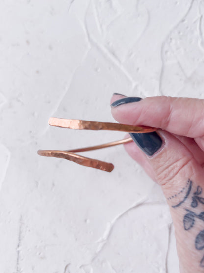 Quiet Strength Hammered Copper Bangle - Copper Jewels