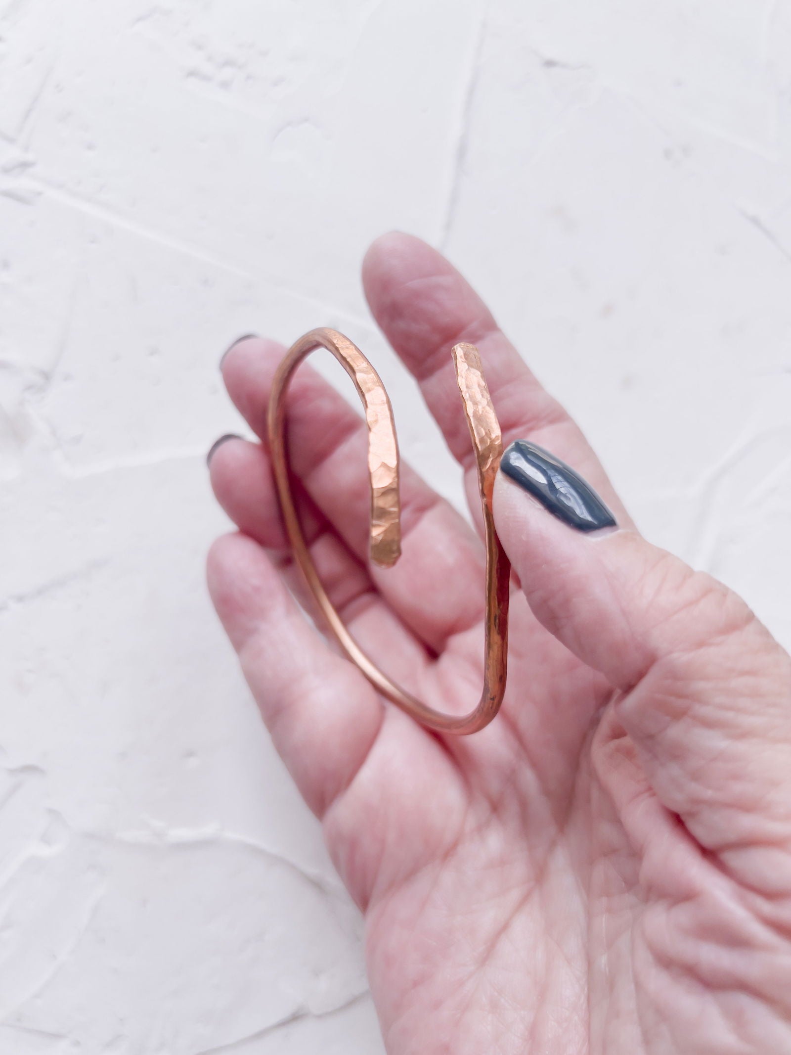 Quiet Strength Hammered Copper Bangle - Copper Jewels