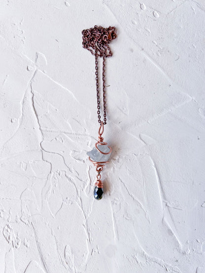 Raw Celestite and Copper Pendant - Copper Jewels