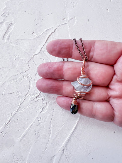 Raw Celestite and Copper Pendant - Copper Jewels