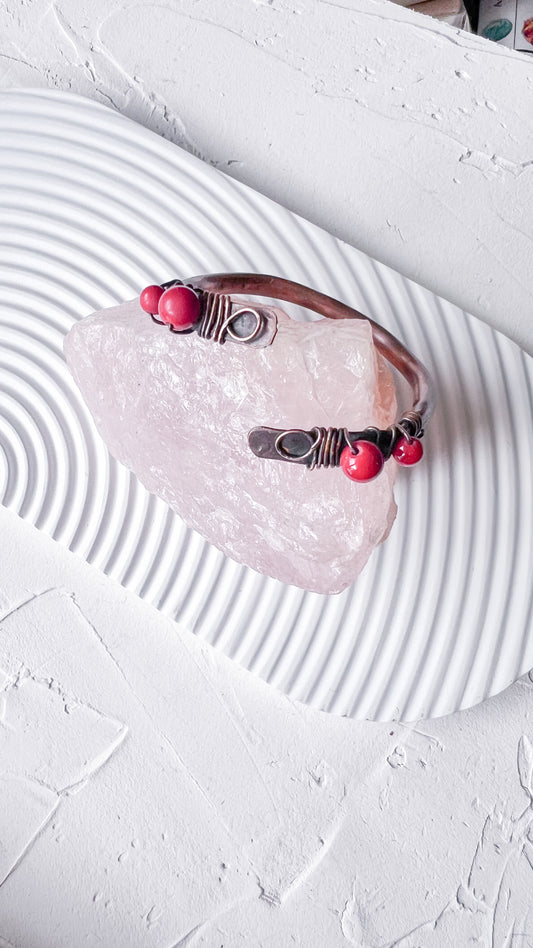 Red Jade Copper Bangle – Spirit of Courage