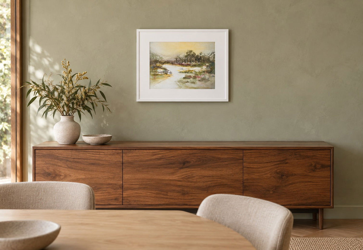 River Light | Original Australian Watercolour Painting - Copper Jewels