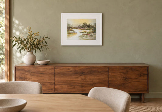 River Light | Original Australian Watercolour Painting - Copper Jewels