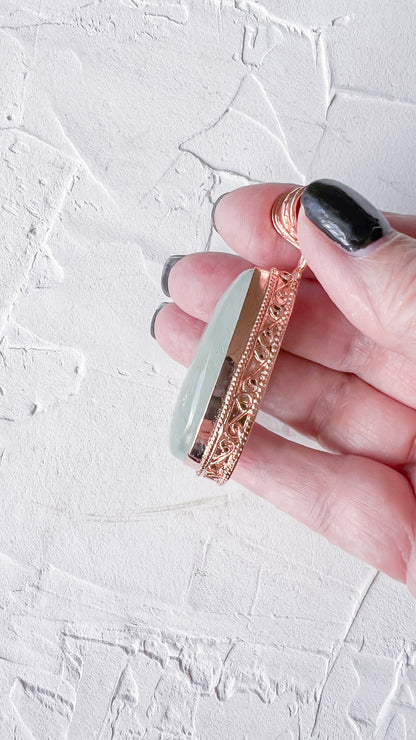 Serene Sea – Copper and Aquamarine Pendant Necklace