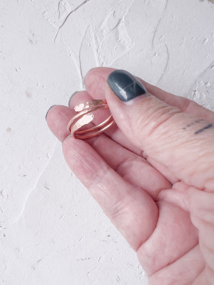 Spiral Path - Hand Hammered Pure Copper Ring - Copper Jewels