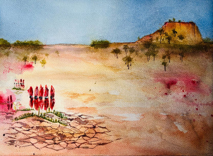 Sturt Desert Peas | Original Watercolour Painting - Copper Jewels