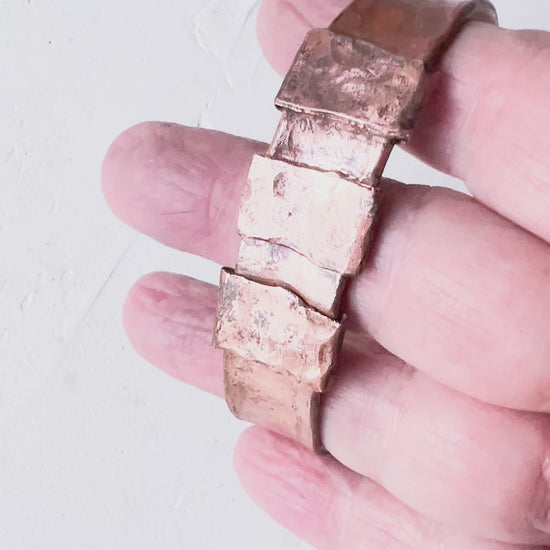 raw edge_pure_copper_bangle_bracelet_cuff