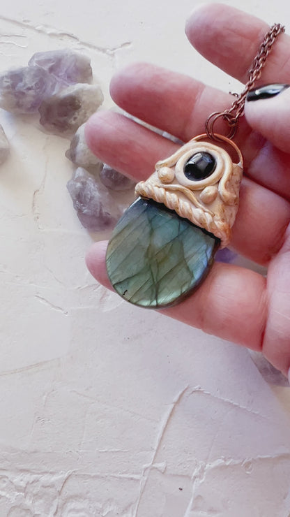Labradorite and kyanite Shadow Whisper Pendant
