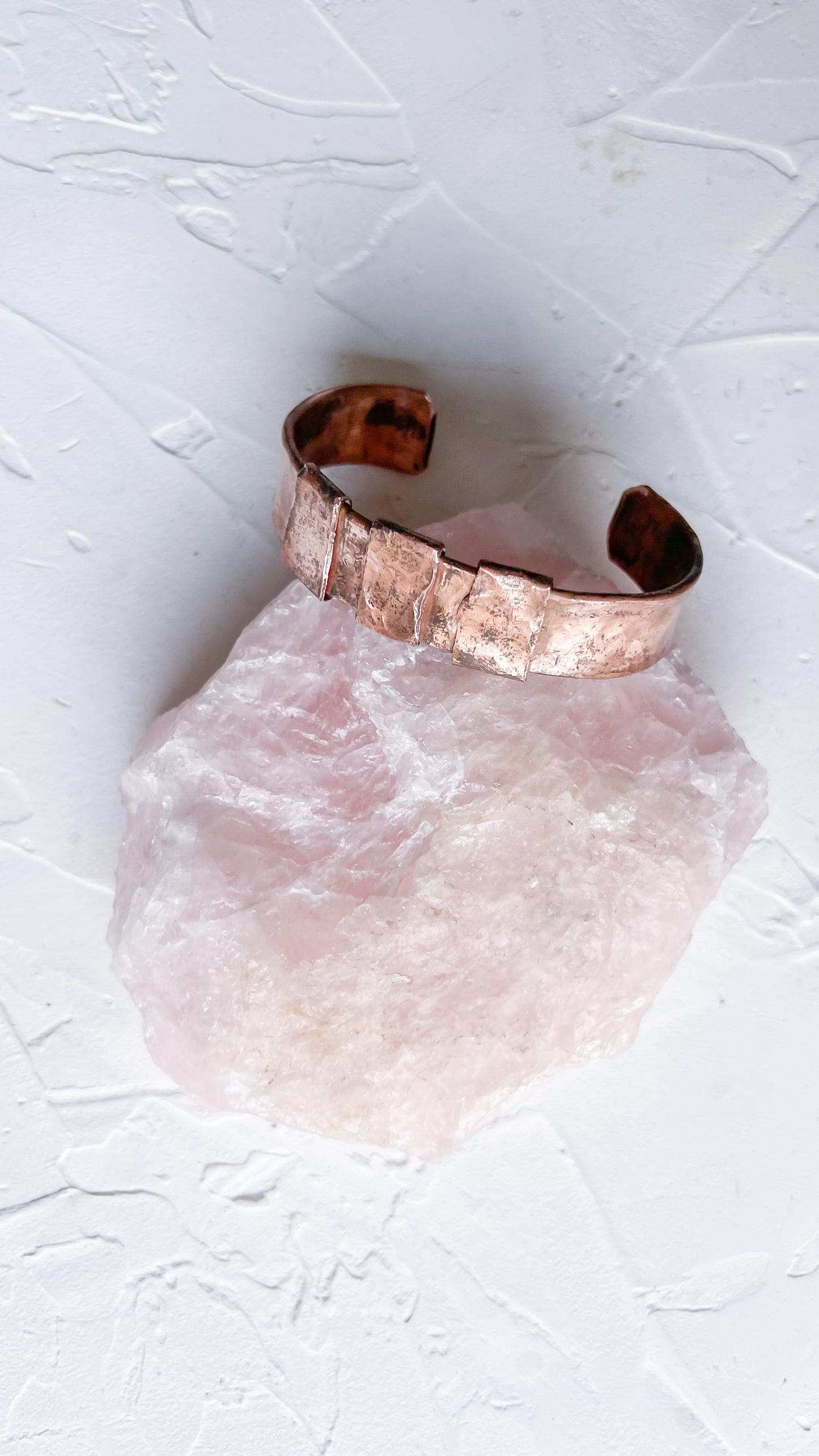 Raw Edge Textured Copper Bangle (Cuff Band)