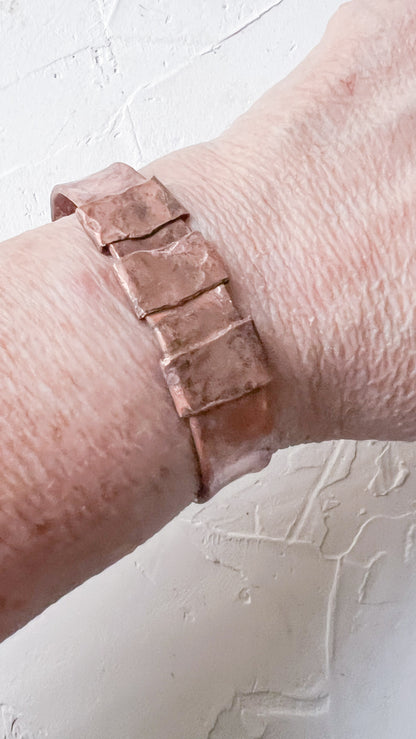 Raw Edge Textured Copper Bangle (Cuff Band)